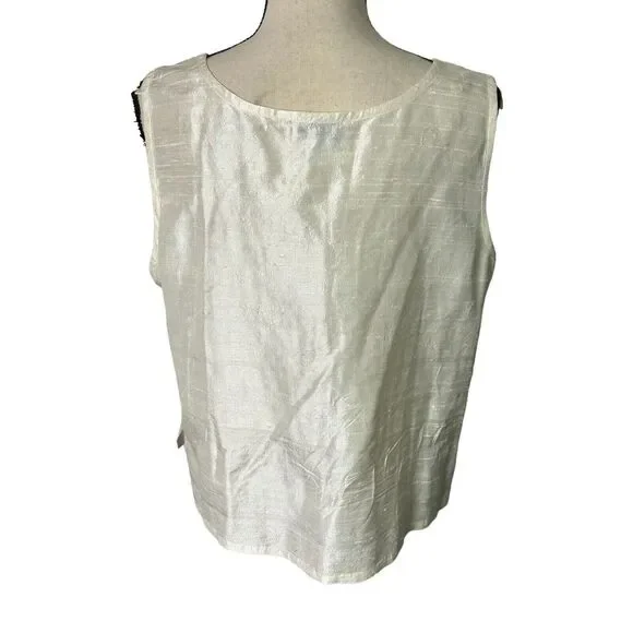 Sandy Starkman Skirt Set Womens‎ 1X White 100% Silk Beaded 3 Piece Vintage - Picture 10 of 16